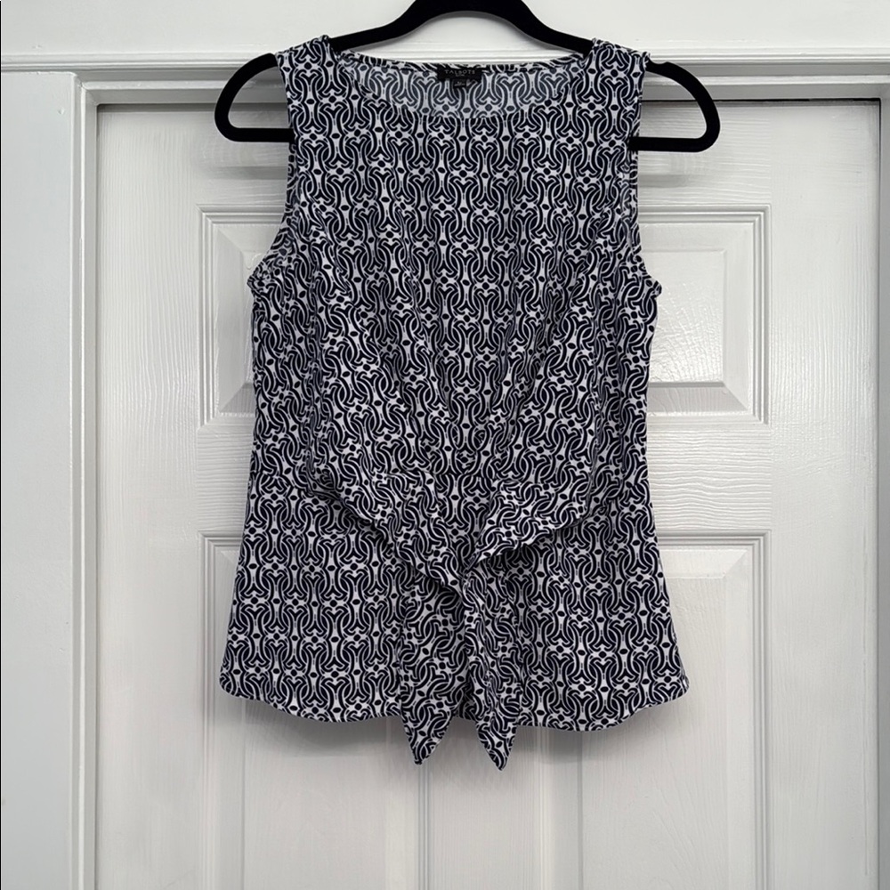Talbots Black and White Patterned Women's Top